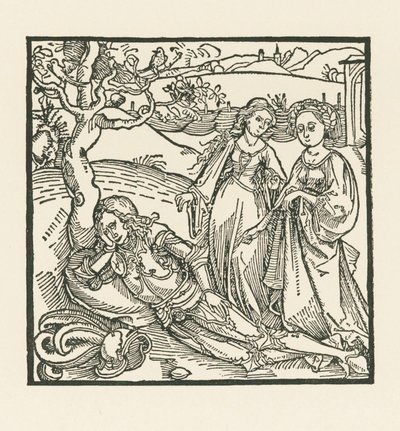 Le chevalier en méditation est rejoint par ses deux filles - Albrecht Dürer or Duerer