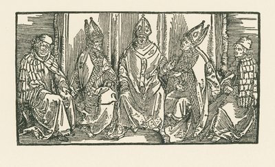 Trois évêques et deux moines - Albrecht Dürer or Duerer
