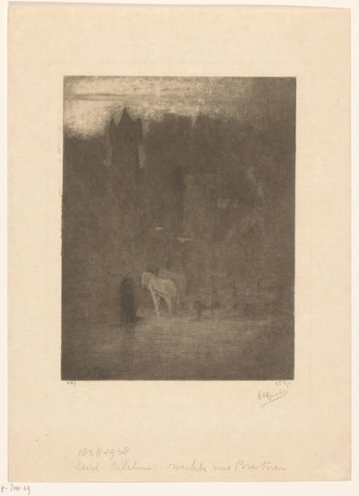Figure et deux chevaux près d