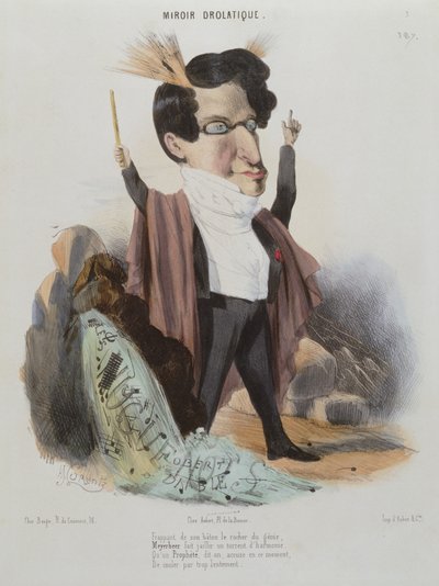 Caricature de Jakob Meyerbeer (1791-1864) compositeur allemand - Alcide Joseph Lorentz