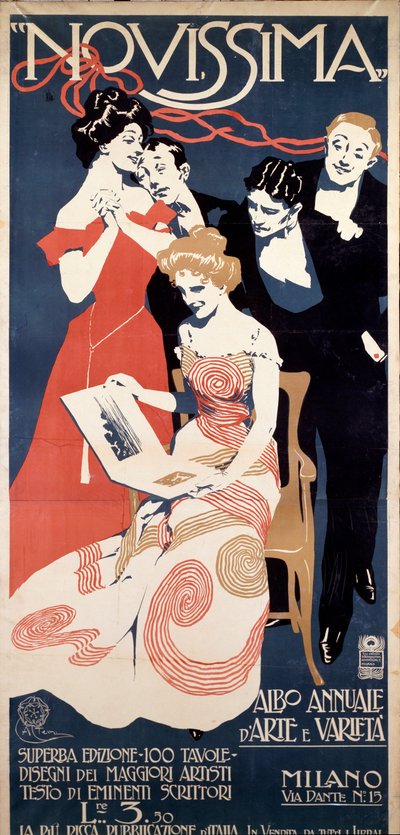 Affiche publicitaire pour Novissima, magazine des arts et des lettres - Aleardo Terzi