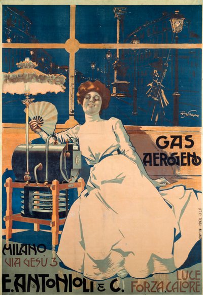 Affiche publicitaire pour le gaz d