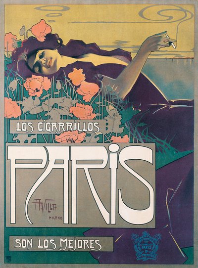 Affiche Cigarrillos Paris par Aleardo Villa - Aleardo Villa