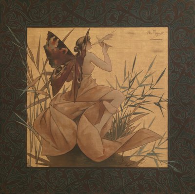 Composition avec nymphe ailée parmi les roseaux - Alejandro de Riquer Inglada