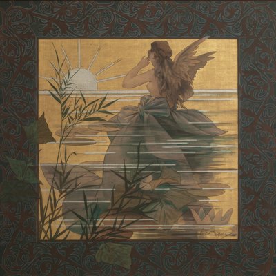 Composition avec nymphe ailée au lever du soleil - Alejandro de Riquer Inglada