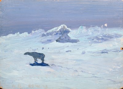Un ours polaire chassant par une nuit de clair de lune, 1899 - Aleksandr Alekseevich Borisov