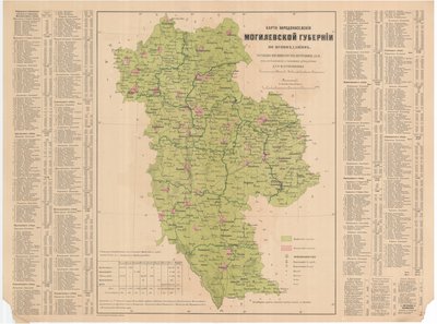 Carte de la population du Gouvernorat de Moguilev des confessions - Aleksandr Fyodorovich Rittikh