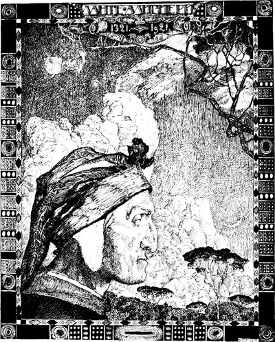 Dante Alighieri, poète italien médiéval, 1921 - Aleksandr Jakovlevic Golovin