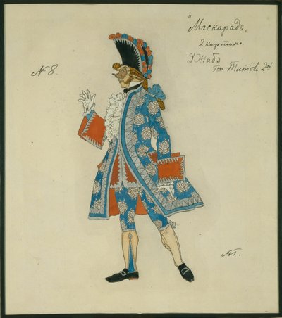 Costume pour la pièce Le Masque de M. Lermontov, 1917 - Aleksandr Jakovlevic Golovin