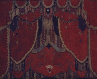Conception du rideau principal pour la pièce de théâtre Le Masque par M. Lermontov, 1917 - Aleksandr Jakovlevic Golovin
