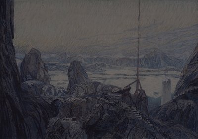 Décor de scène pour la pièce de théâtre La Dame de la mer de H. Ibsen - Aleksandr Jakovlevic Golovin