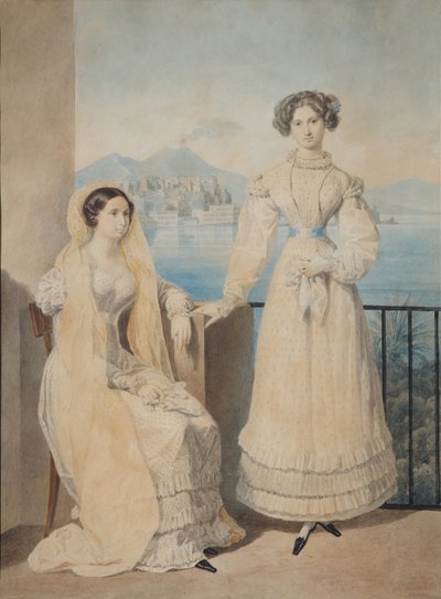 Portrait des sœurs Comtesses Dorothea 1804-1863 et Catherine 1803-1888 von Tiesenhausen, 1825 - Aleksandr Pavlovich Bryullov