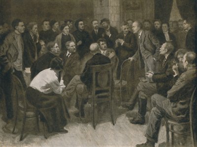 Lénine débattant avec le narodnik Vorontsov 1894, 1939 - Aleksandr Viktorovic Moravov