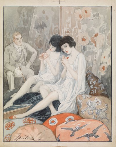 Femme dans un boudoir - Aleksandrs Apsit