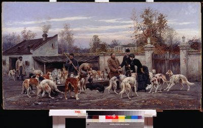 À un chenil - Aleksei Danilovich Kivshenko