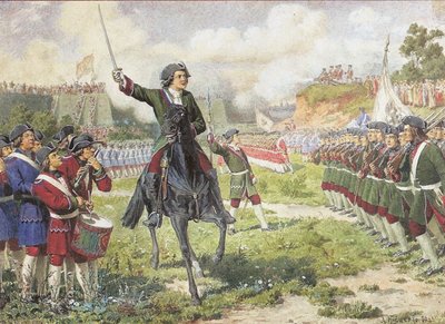 Exercice militaire des forces de Peter I près de Kozukhovo, 1880 - Aleksei Danilovich Kivshenko