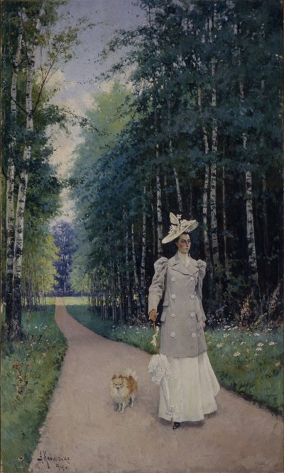 Promenade. Portrait de la comtesse Leokadia Shirinskaya-Shikhmatova, 1894 - Aleksei Danilovich Kivshenko