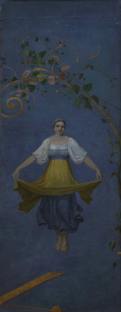 Fille de campagne sur une balançoire - Aleksei Gavrilovich Venetsianov