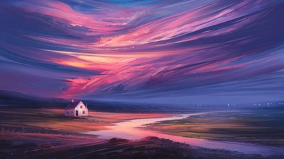 Un coucher de soleil champêtre de rêve - Alena Aenami