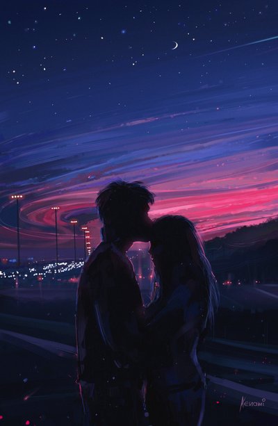 Ciel nocturne romantique - Alena Aenami