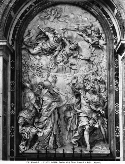 Le pape Léon I (c.390-461) repoussant Attila (c.406-453) - Alessandro Algardi