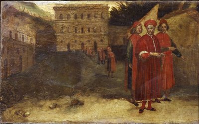Luca Pitti banquier italien, devant son palais (Palazzo Pitti) - Alessandro Allori
