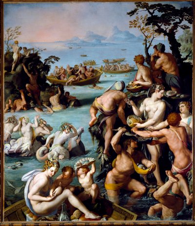 Les pêcheurs de perles, vers 1570-1573 (huile sur ardoise) - Alessandro Allori