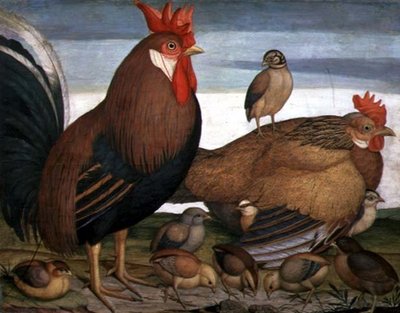 Coq, poule et poussins - Alessandro Battaglia