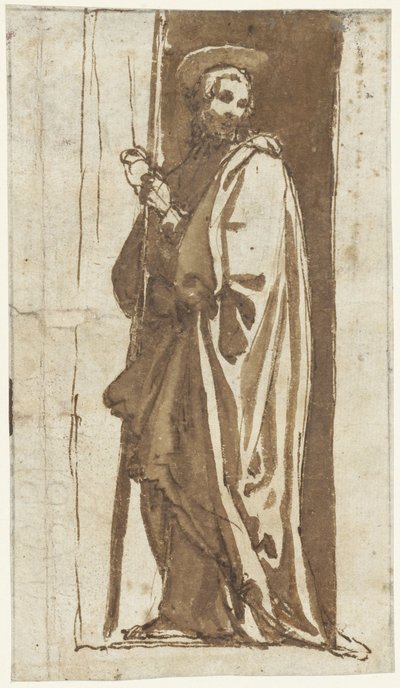 Saint debout dans une niche (Jean-Baptiste?) - Alessandro Casolani (possibly)