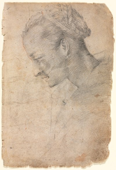 Profil de tête de femme, seconde moitié des années 1500 - Alessandro Casolani