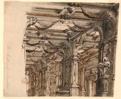 Décor de scène : intérieur du palais - Alessandro Galli Bibiena, 1686 – 1748
