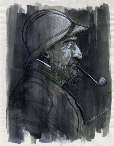 Première Guerre mondiale 1914-1918 : portrait de profil d
