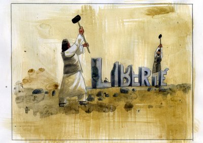 Fondamentalisme islamique : deux salafistes détruisant des lettres de liberté - Alessandro Lonati