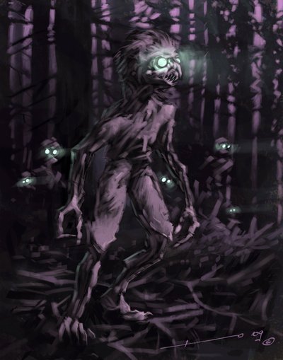 Créature légendaire : Chupacabras, vampire sud-américain Dessin par Alessandro Lonati - Alessandro Lonati
