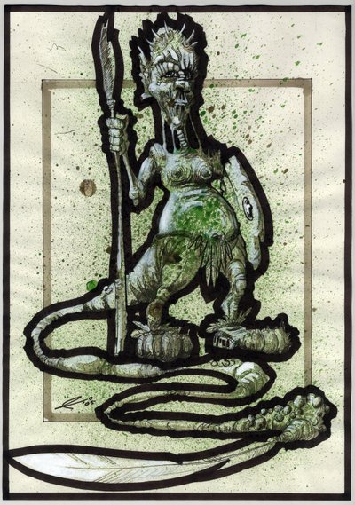 Monstre légendaire pour illustration fantastique : visage d