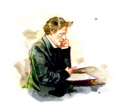 Lewis Carroll, écrivain anglais - portrait de Lewis Carroll (Charles Lutwidge Dodgson) - Alessandro Lonati