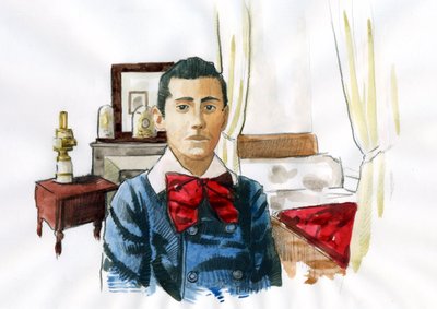 Marcel Proust jeune dans la chambre de sa tante Elisabeth - Alessandro Lonati