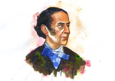 Portrait de Claude-Henri de Rouvroy, Comte de Saint-Simon (1760-1825) philosophe et économiste - Illustration par Alessandro Lonati - Alessandro Lonati