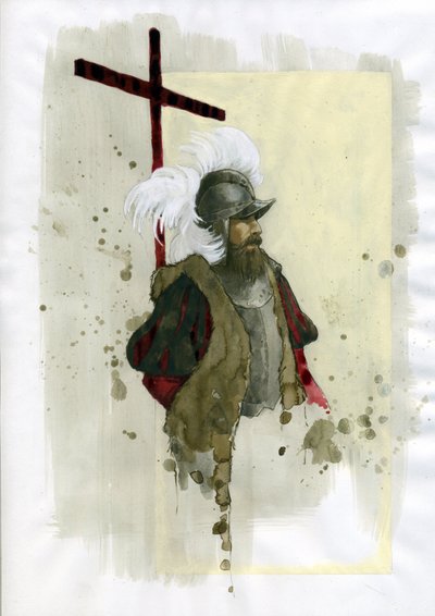 Portrait de Fernand Cortes (Hernan Cortez) - Alessandro Lonati