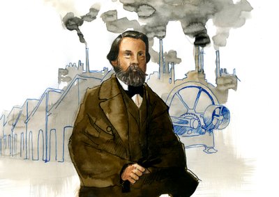 Portrait de Friedrich Engels (1820-1895), théoricien socialiste et homme politique allemand - Alessandro Lonati