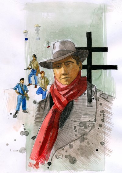 Portrait de Jean Moulin, membre éminent de la Résistance en France pendant la Seconde Guerre mondiale. Illustration par Alessandro Lonati - Alessandro Lonati