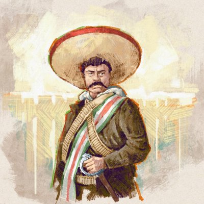 Portrait du révolutionnaire mexicain Pancho Villa, 2023 (illustration) - Alessandro Lonati