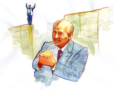 Portrait de Mikhaïl Gorbatchev (né en 1931) homme politique russe - Alessandro Lonati