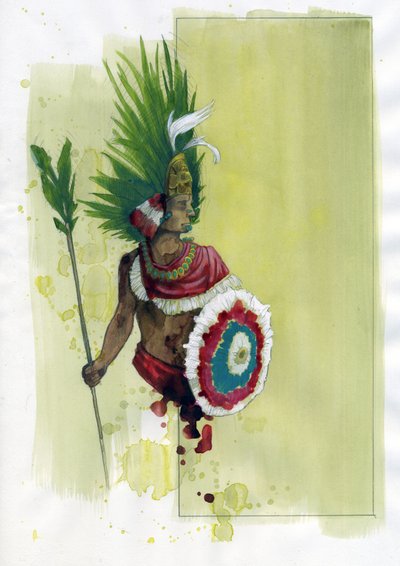 Portrait de Moctezuma II (1466-1520) empereur aztèque - Alessandro Lonati