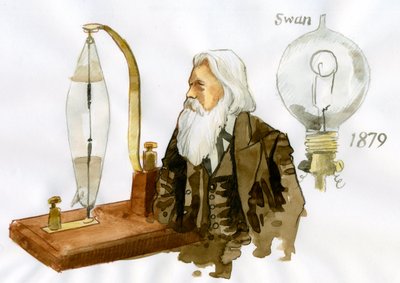 Portrait de Sir Joseph Wilson Swan (1828-1914) électricien et chimiste britannique - Alessandro Lonati