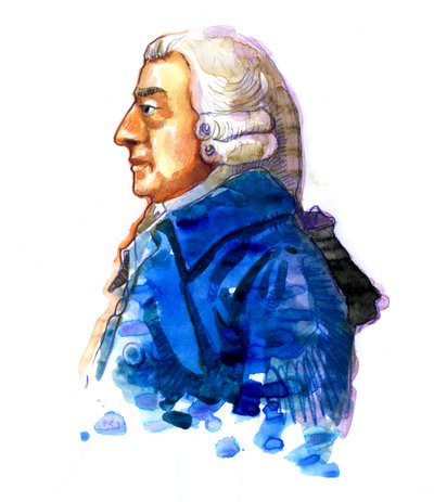 Portrait du philosophe et économiste Adam Smith (1723-1790) Dessin - Alessandro Lonati