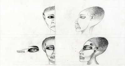 Illustration de science-fiction : étude du visage d