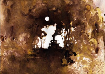 Navire Illustration du nouveau « Au cœur des ténèbres » de Joseph Conrad. 2012 - Alessandro Lonati