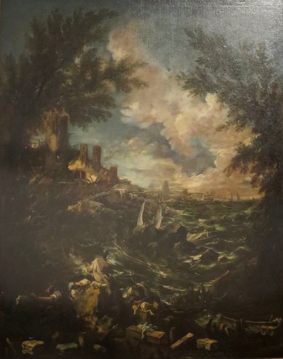 Vue de la côte avec une épave" par Alessandro Magnasco - Alessandro Magnasco