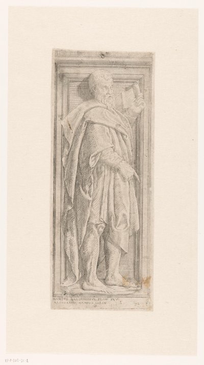 Bas-relief avec prophète debout avec un rouleau - Alessandro Nani